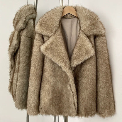 Women's Faux Fur Jacket Stylish Winter Fashion