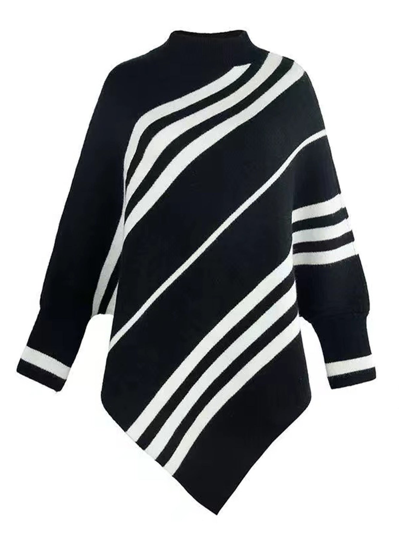 Women's Poncho Striped Design Modern