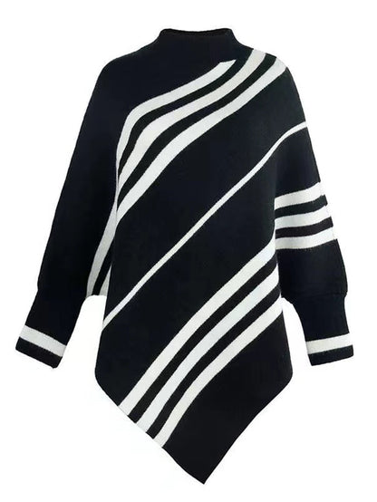Women's Poncho Striped Design Modern