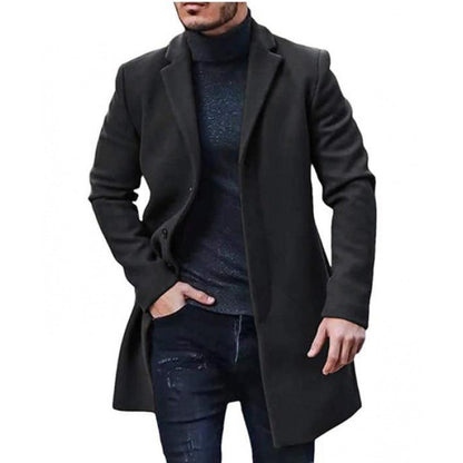 Men's Winter Coat Modern Elegant Black