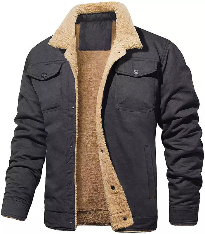 Men's Outdoor Jacket Warm Insulated Turn-Down Collar
