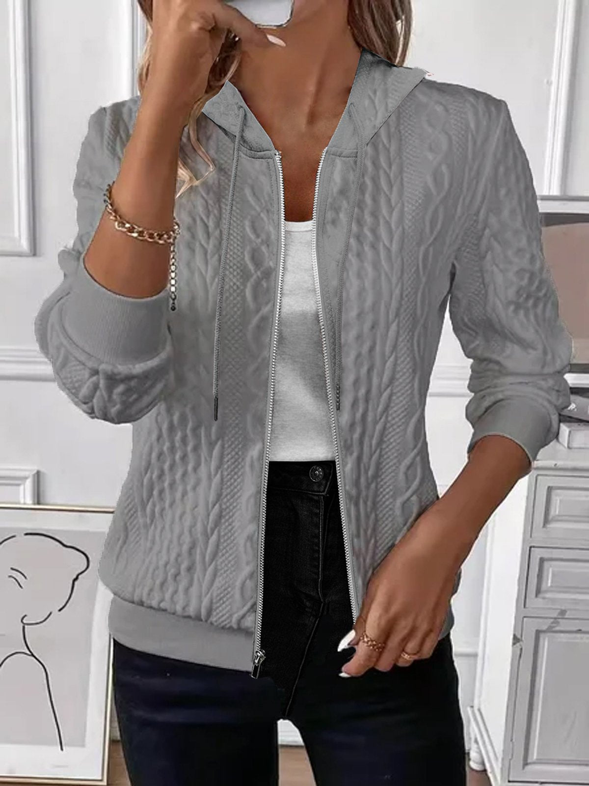 Women's Cardigan Hooded Warm Elegant