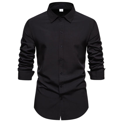 Men's Long-Sleeved Cotton Shirt Modern Fit