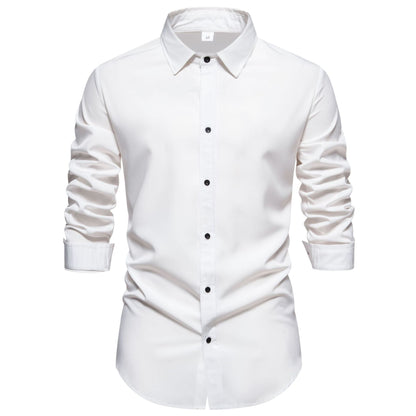 Men's Long-Sleeved Cotton Shirt Modern Fit