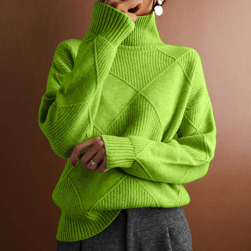 Women's Winter Sweater High Neck Warm Knit