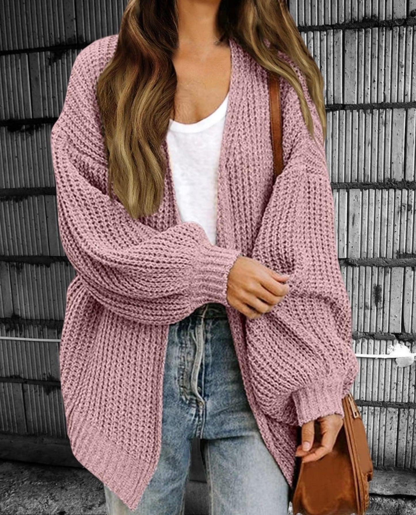 Cardigan Oversized Open Front Chunky Knit