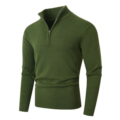 Men's Modern Pullover Half-Zip Textured Fabric