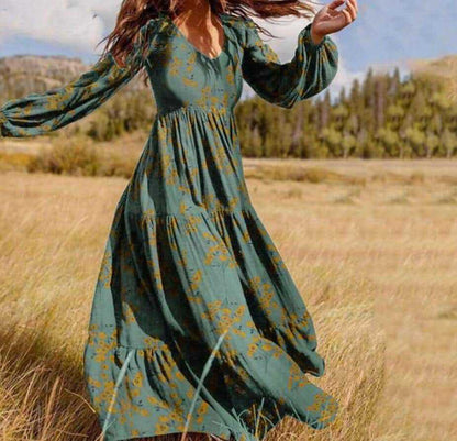 Women's Boho Floral Elegant Long Dress