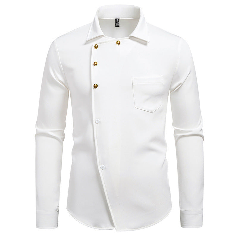Men's Modern Asymmetrical Button-Up Shirt