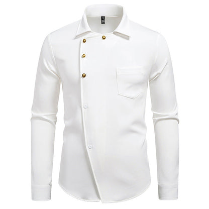 Men's Modern Asymmetrical Button-Up Shirt