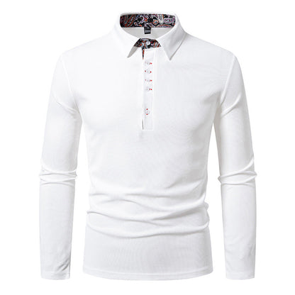Men's Long Sleeve Polo Shirt Modern Collar Style