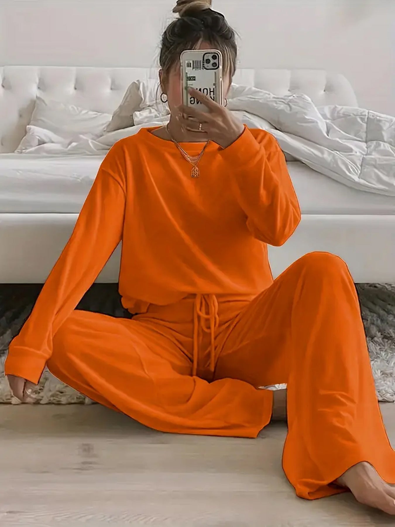 Damen Lounge Set Bequem Elegant Weite Passform