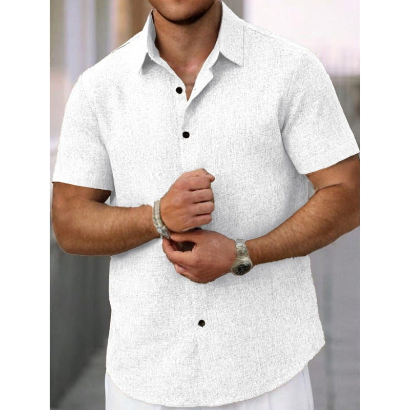 Men's Short-Sleeve Shirt Textured Modern Design