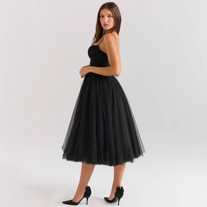 Elegant Women's Tulle Dress with Skirts