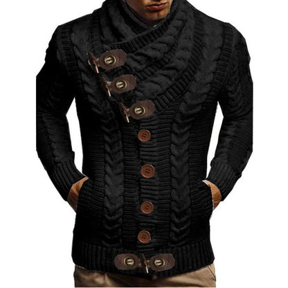 Men's Cardigan Chunky Knit Modern Buttons