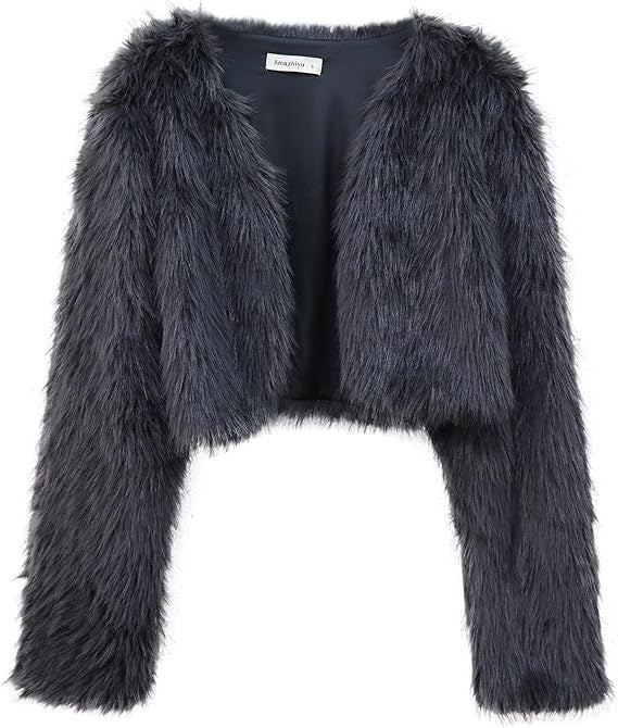 Women's Short Jacket Fluffy Open Cut Chic