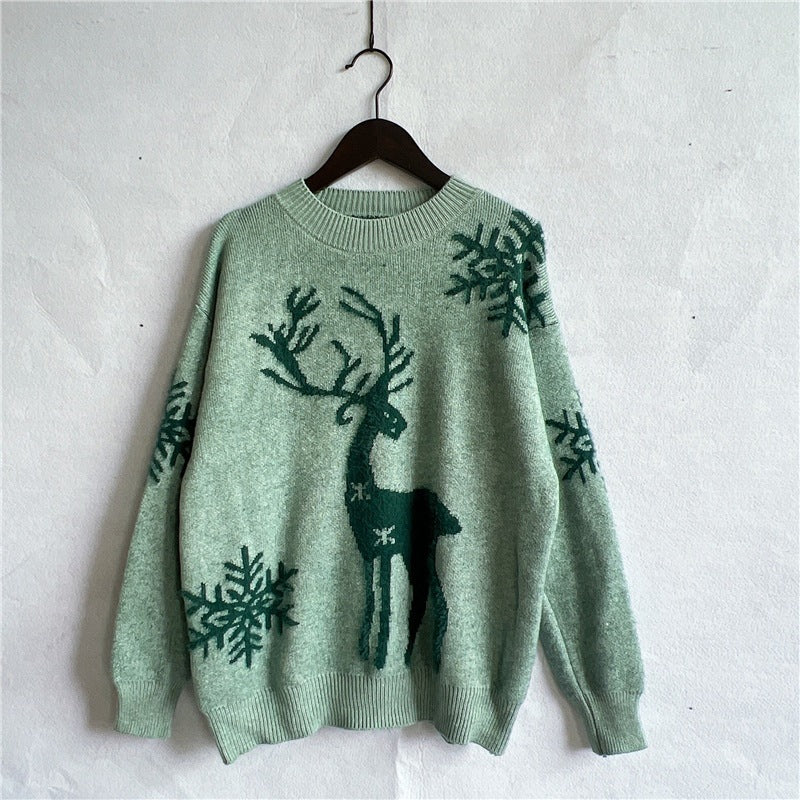 Women's Festive Reindeer Design Christmas Sweater