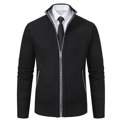 Men's Cardigan Elegant High Collar Zipper