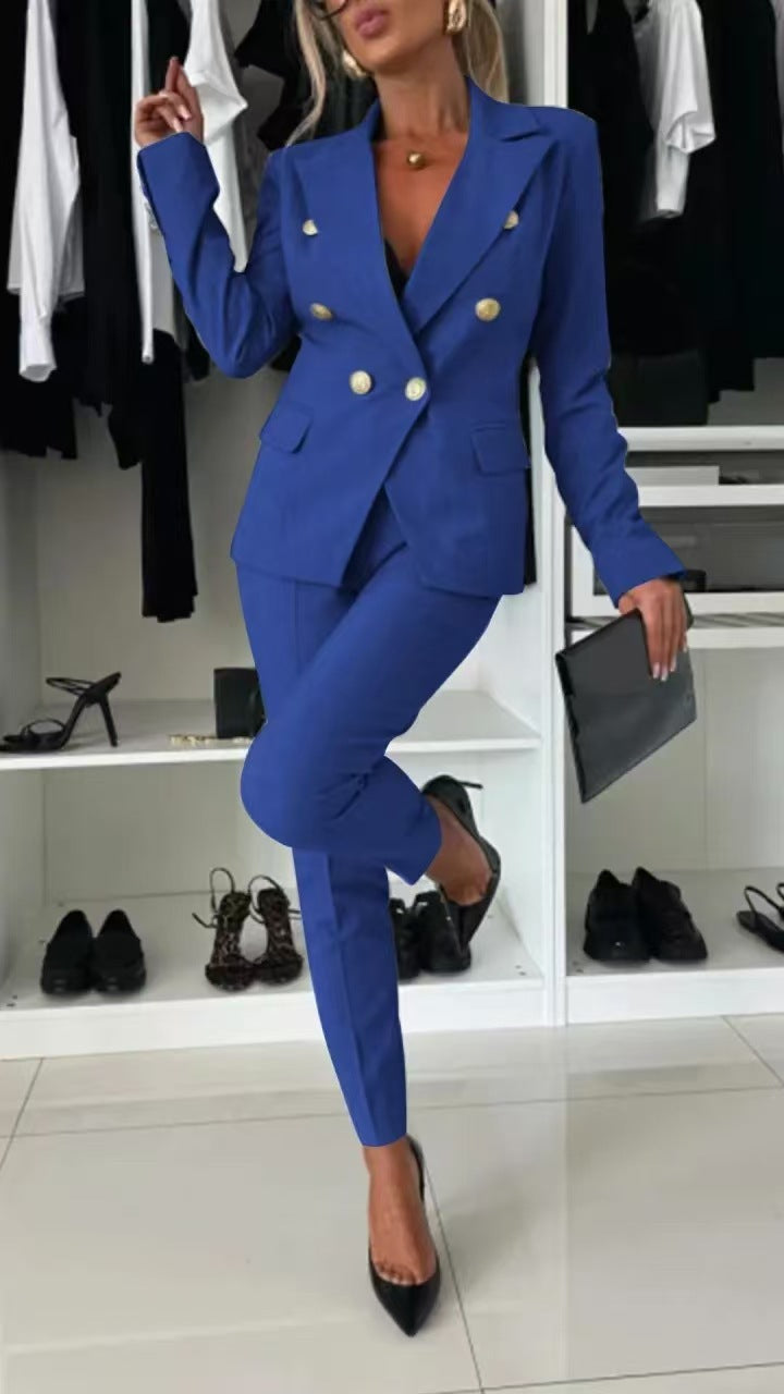 Fashionable Blazer Slim Fit Double-breasted Office Suit