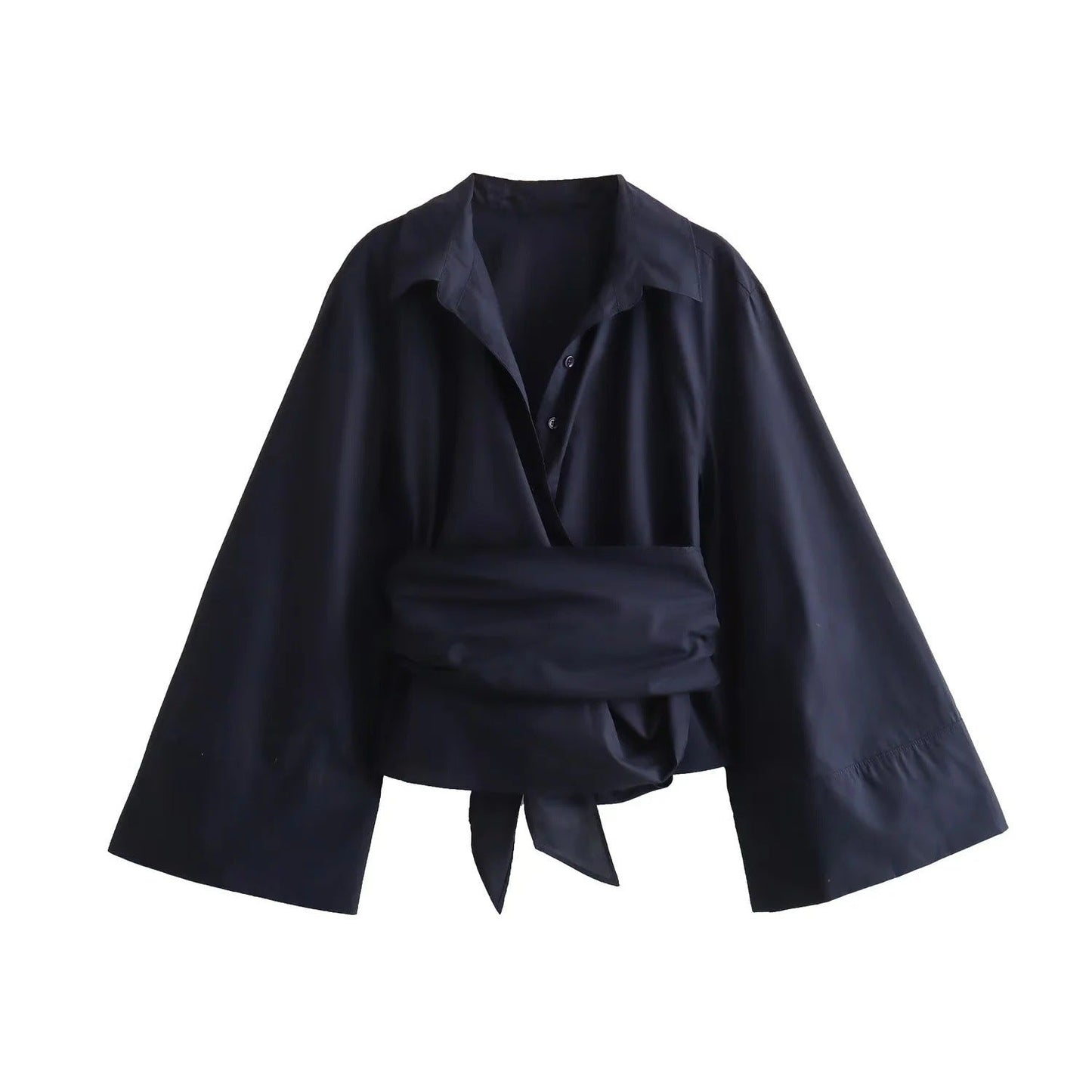 Elegant Women's Blouse Wide Sleeves Tailored Fit