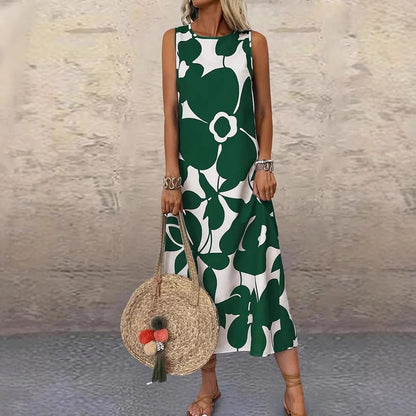 Damen Sommerkleid Floral Leichtigkeit Raffung - IdealeKleiden