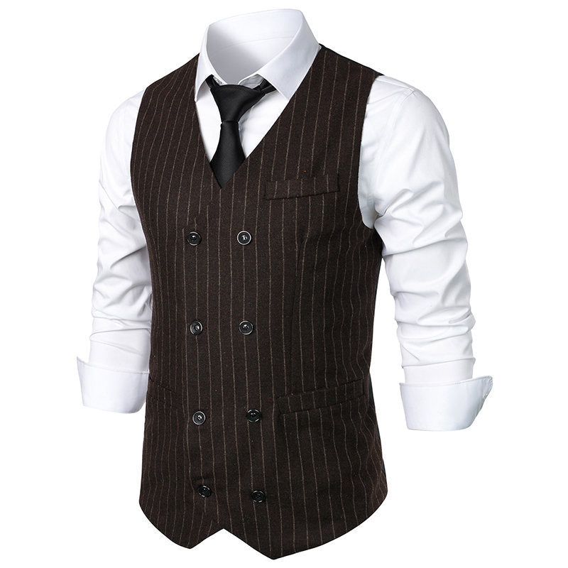 Men's Suit Vest Classic Stripe Design With Pockets