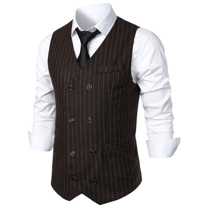 Men's Suit Vest Classic Stripe Design With Pockets