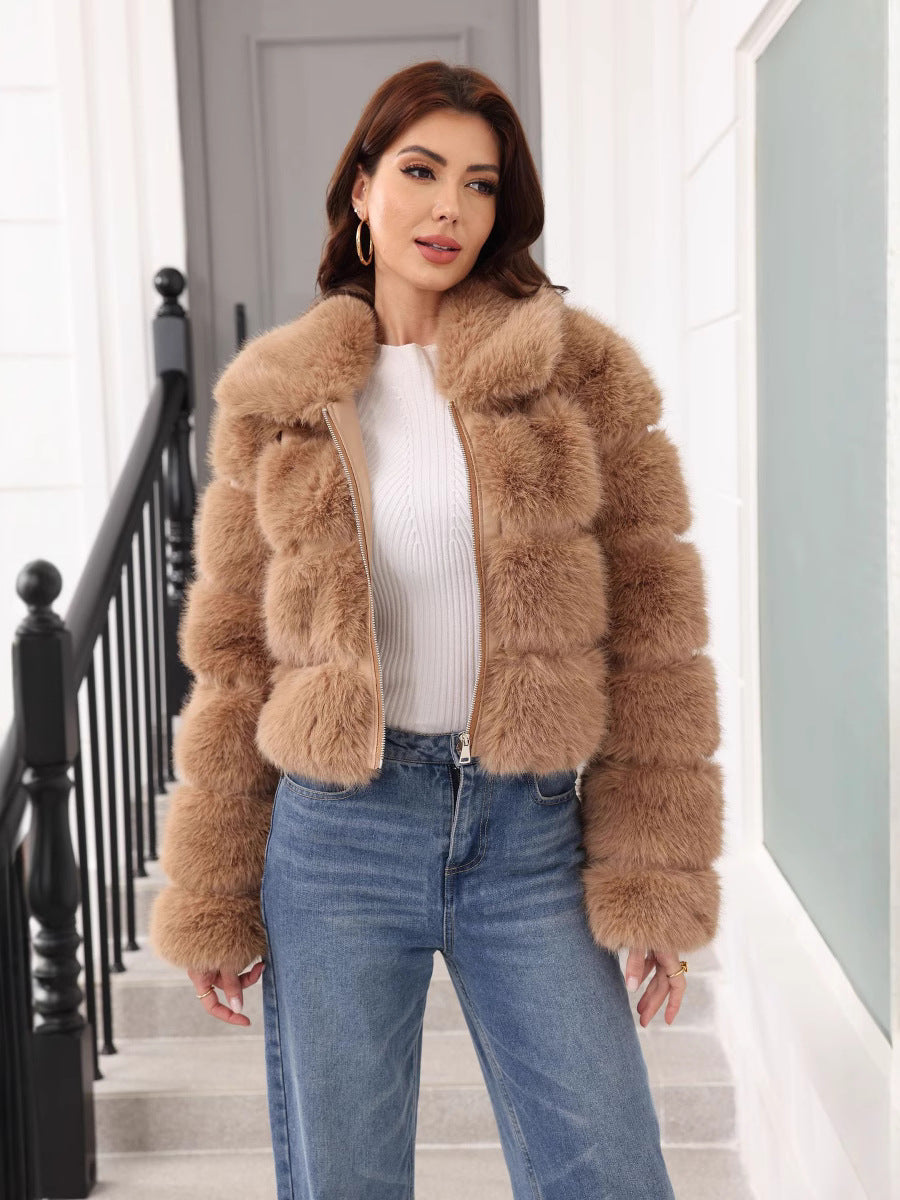 Women's Stylish Faux Fur Winter Jacket Trendy Women's Coat