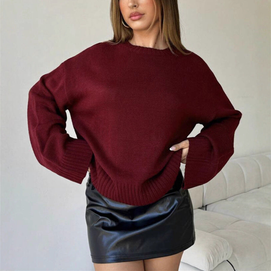 Damen Oversized Pullover Hochgeschlossen Elegant - IdealeKleiden