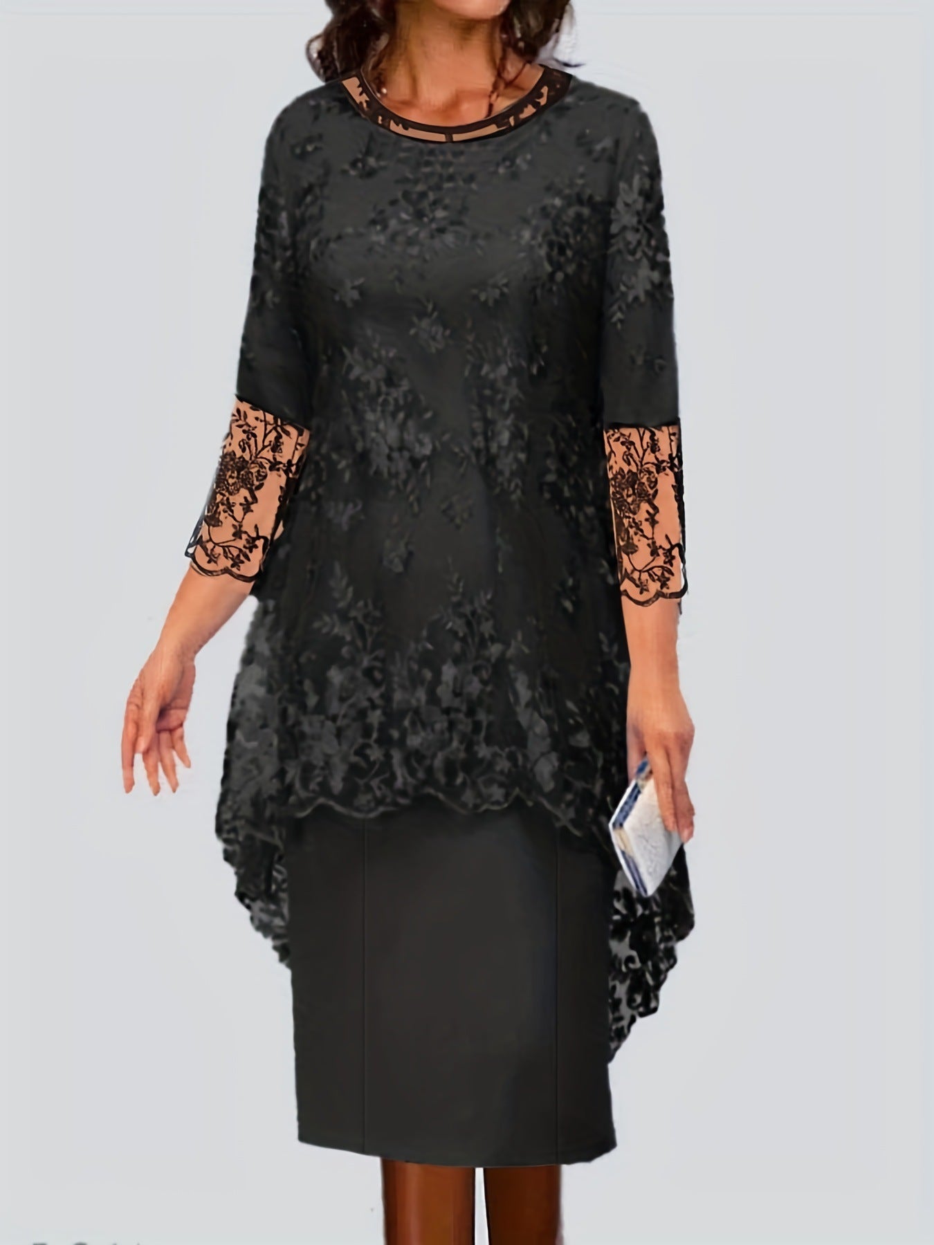 Women's Dress Elegant Floral Lace Sleeves