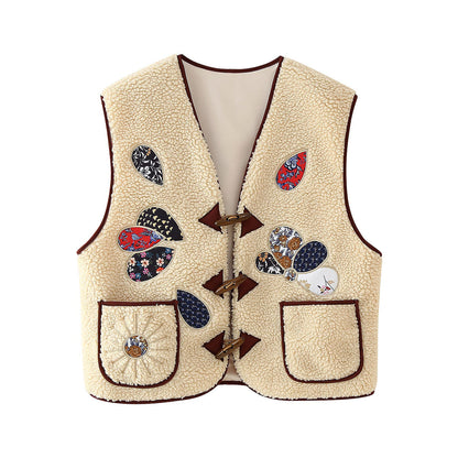 Women's Floral Soft Fleece Vest