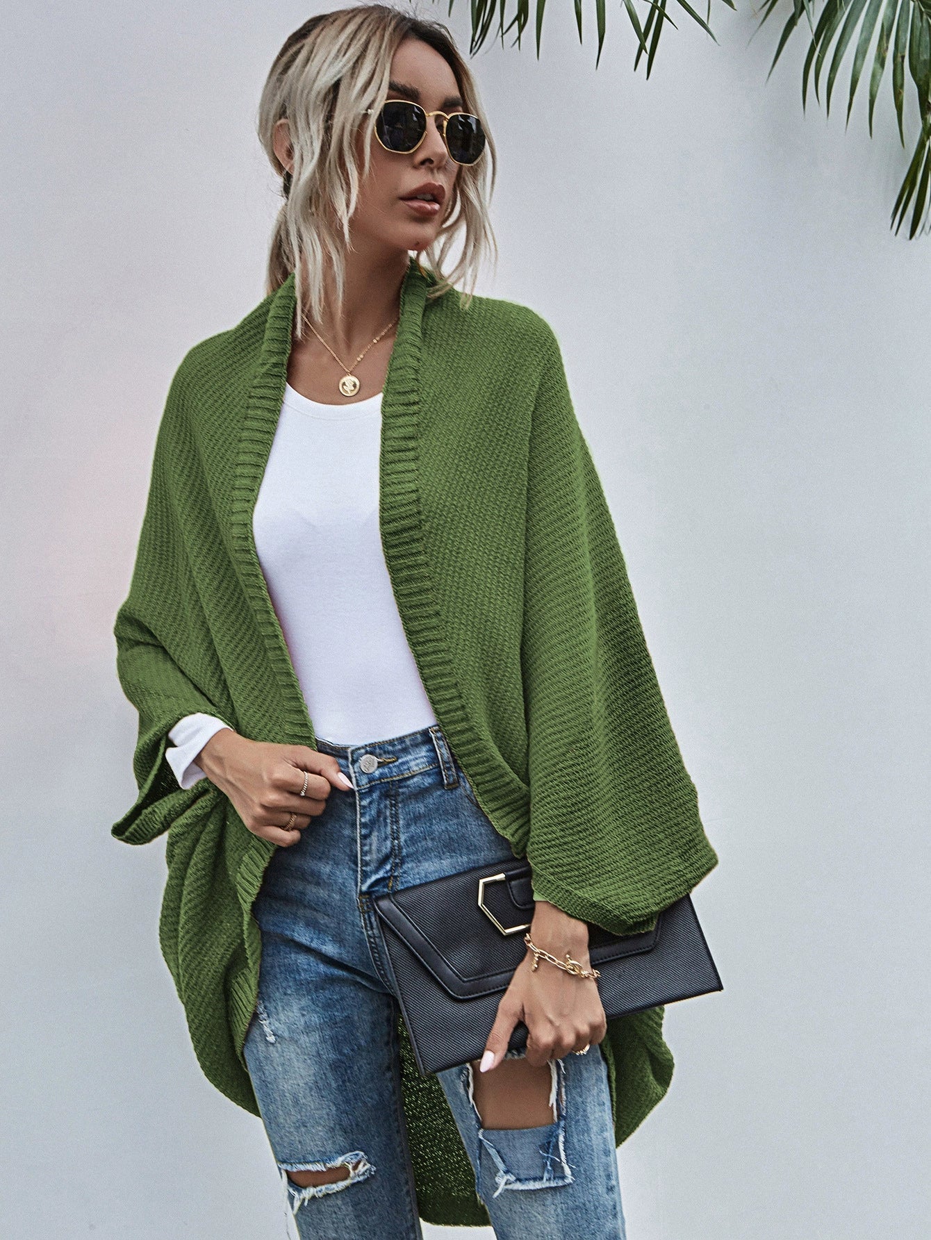 Women's Oversized Wool Batwing Cardigan