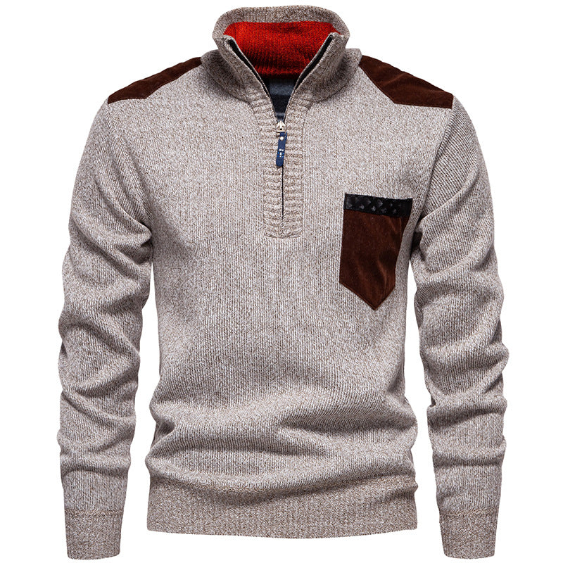 Men's Stand-Up Collar Jumper Modern Practical