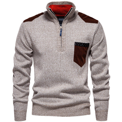 Men's Stand-Up Collar Jumper Modern Practical