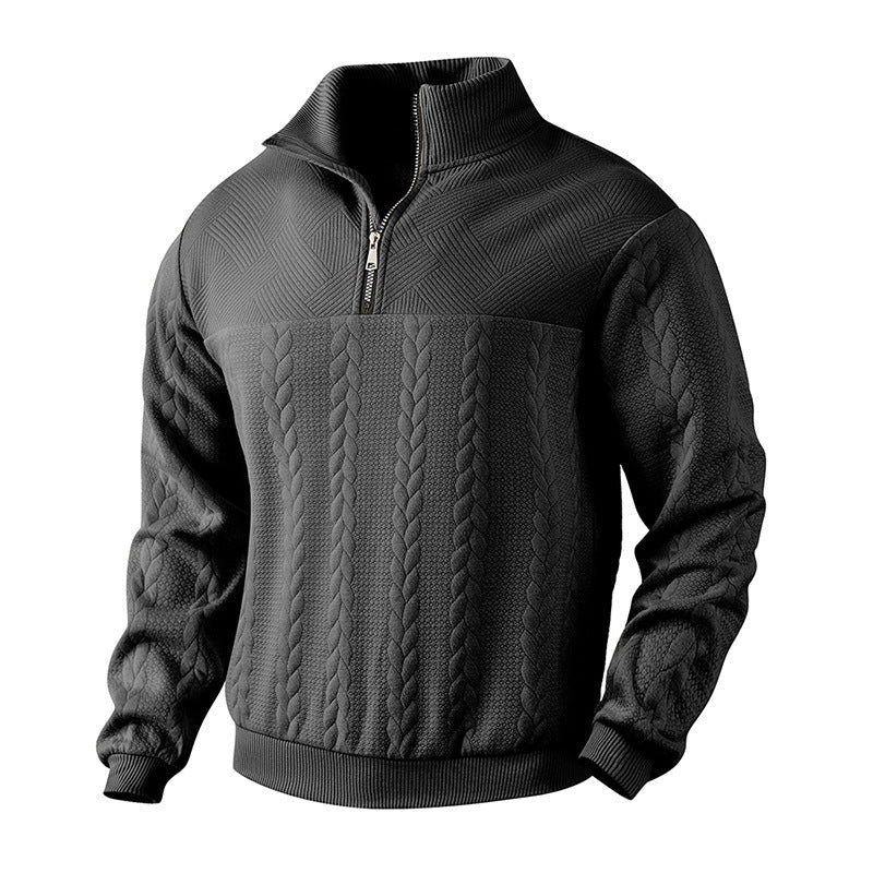 Men's Knitted Sweater Modern High Collar Zipper