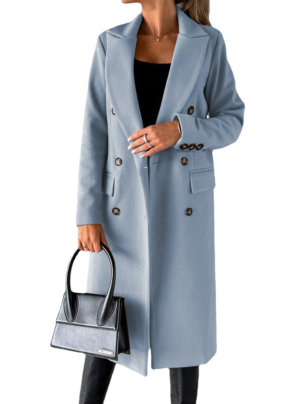 Women's Classic Elegant Trench Coat With Pockets