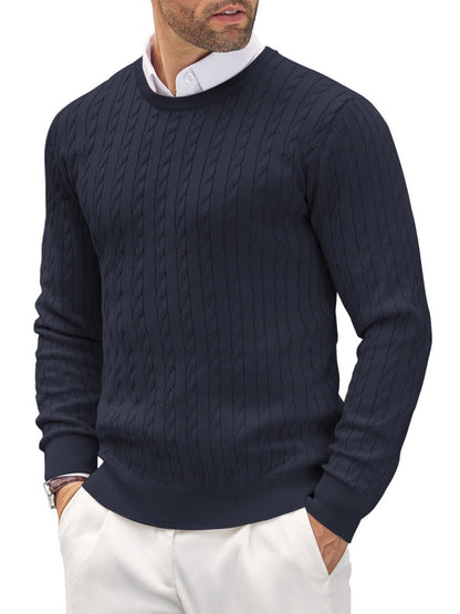 Herren Strickpullover Zopfmuster Elegant Modern