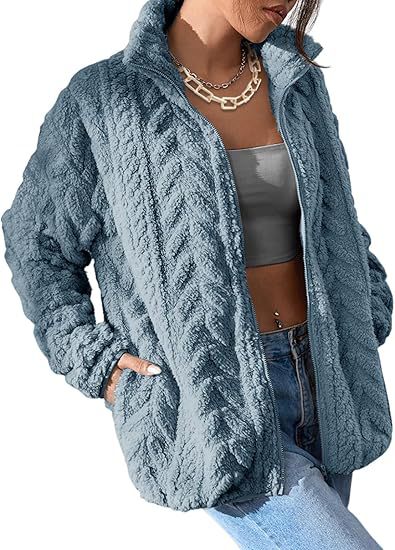 Damen Fleecejacke Oversized Weich Bequem