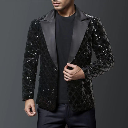 Men's Evening Suit Glitter Blazer Luxury Sequin Design