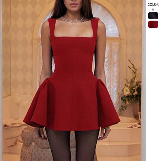 Damen Minikleid Sommer Röckchen Schulterfrei - IdealeKleiden