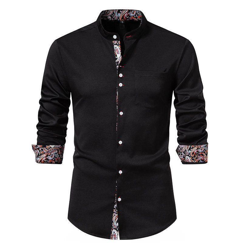 Men's Long-Sleeved Shirt Modern Paisley Design