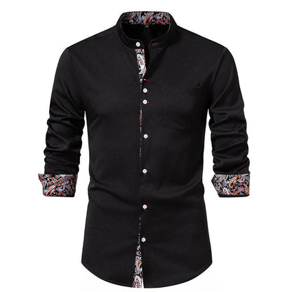 Men's Long-Sleeved Shirt Modern Paisley Design