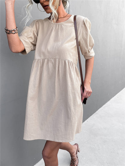 Women's Lightweight Curly Summer Dress with Elastic Waistband