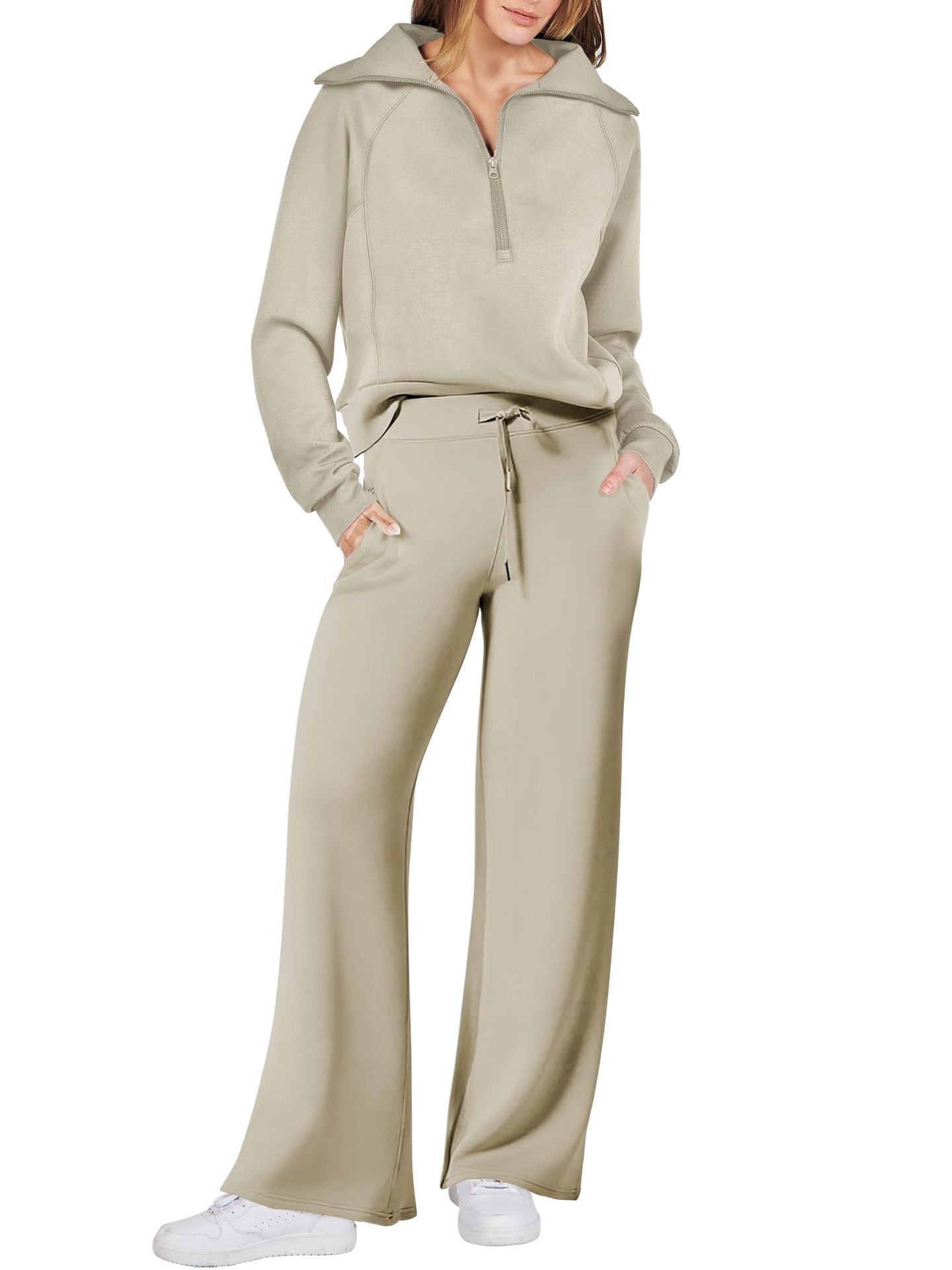 Women's Sporty Two-Piece Set Soft Comfortable High-Neck