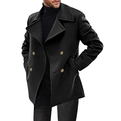 Men's Wool Coat Elegant Double-Breasted