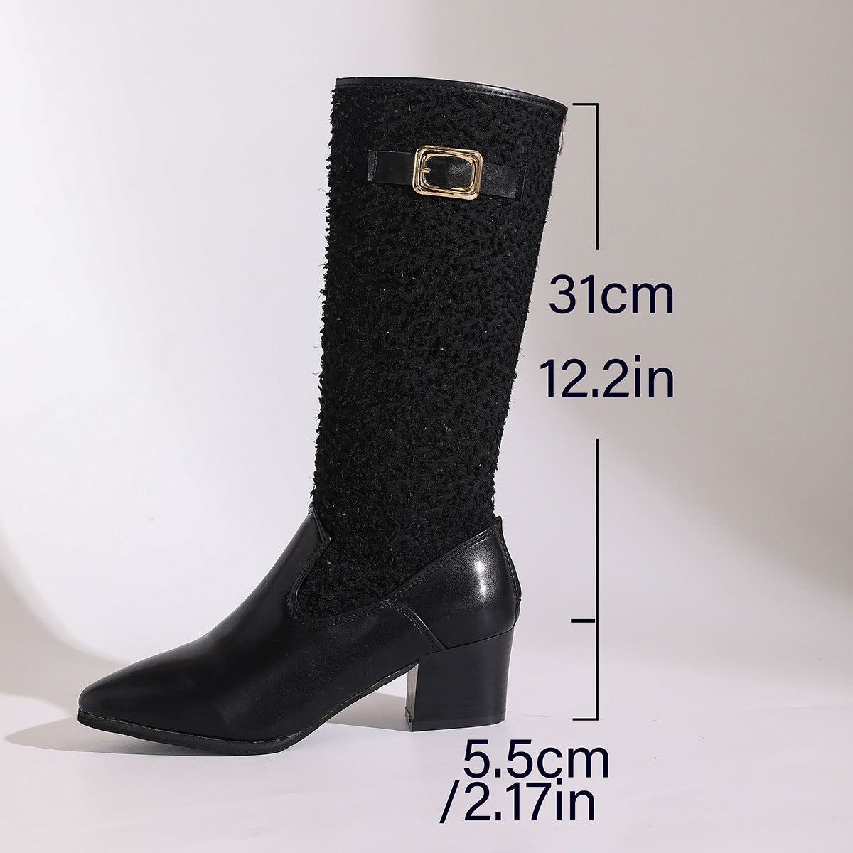 Women's Over-the-Knee Boots Elegant Knit Pattern