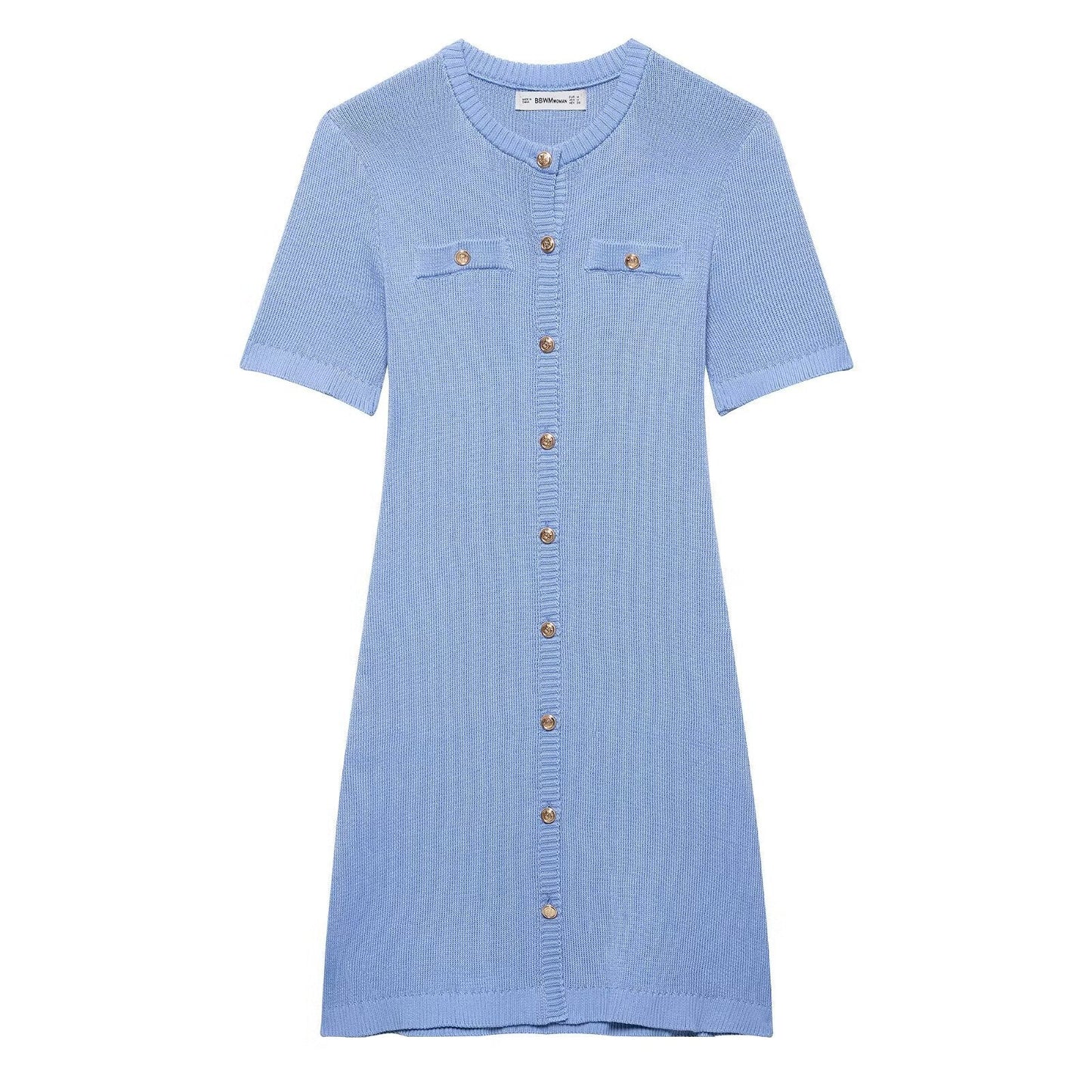 Women's Elegant Short-Sleeved Knitted Dress