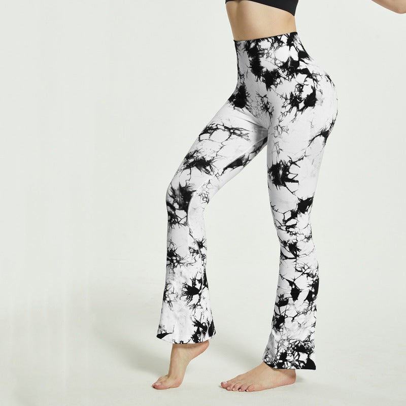 Women's Yoga Pants Elegant Tie-Dye Pattern