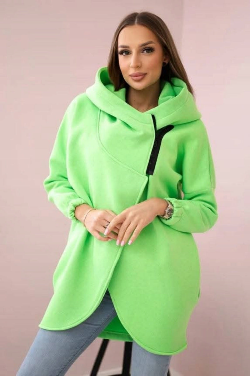 Stylish Asymmetrical Zipper Sweatjacket