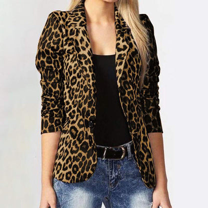 Women's Animal Print Blazer Trendy Clothing